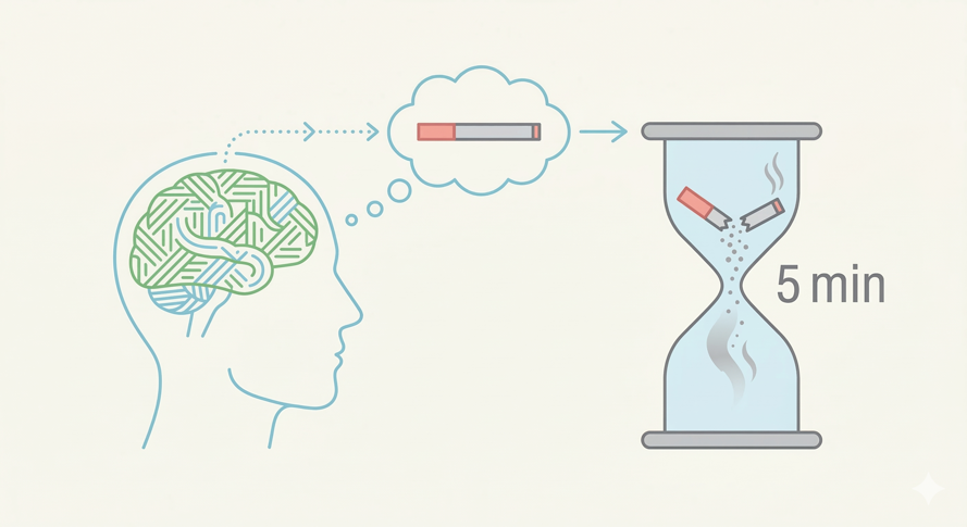 Prežiješ 5 minút? Takto dlho trvá chuť na cigaretu.